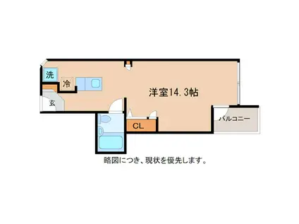 デニッシュ文京(ワンルーム/2階)の間取り写真