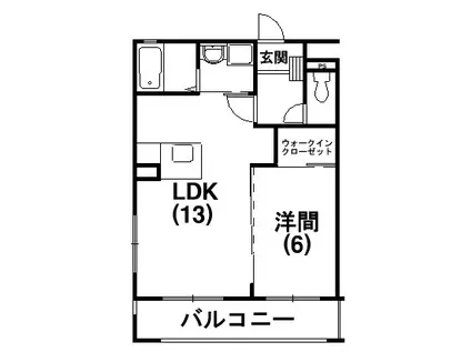 エクセルシア(1LDK/5階)の間取り写真