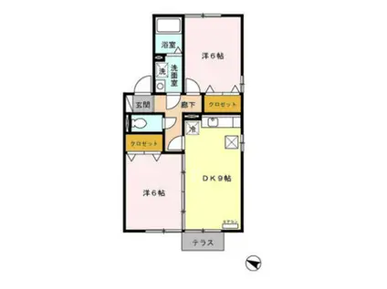 シャルム(2DK/1階)の間取り写真