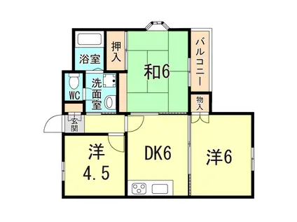 ベネフィス土山1(3DK/2階)の間取り写真