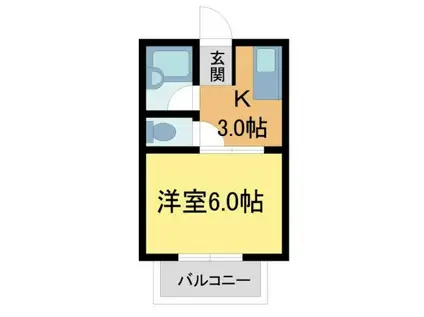 ゴールドハイツ(1K/2階)の間取り写真