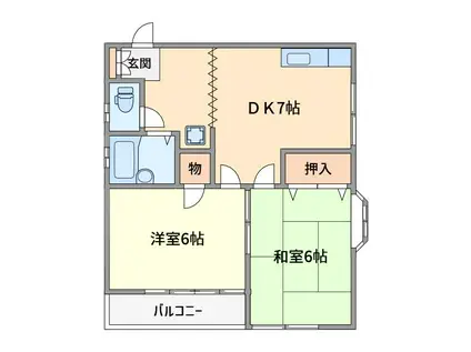 サン・ハイム(2DK/2階)の間取り写真