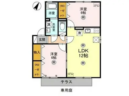 セントラルハイツ(2LDK/1階)の間取り写真