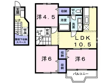 ドムアストリア(3LDK/2階)の間取り写真