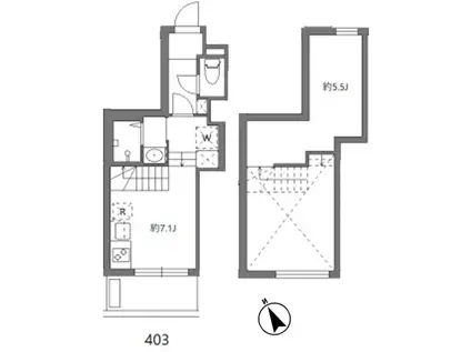 アリカ大森1(1DK/4階)の間取り写真