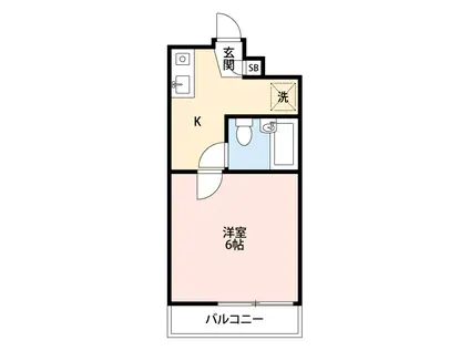 アセッツ世田谷(1K/2階)の間取り写真