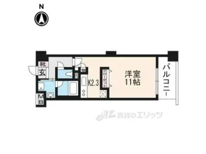 クリスタルグランツ西大路三条(ワンルーム/5階)の間取り写真