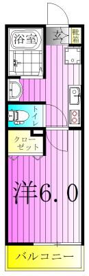 グランドール西尾久(1K/2階)の間取り写真