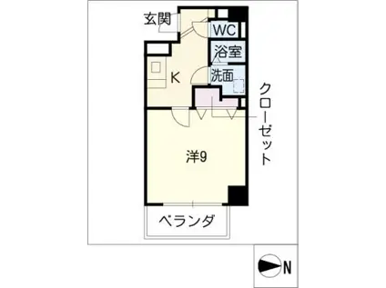 TINY GROVE(1K/9階)の間取り写真