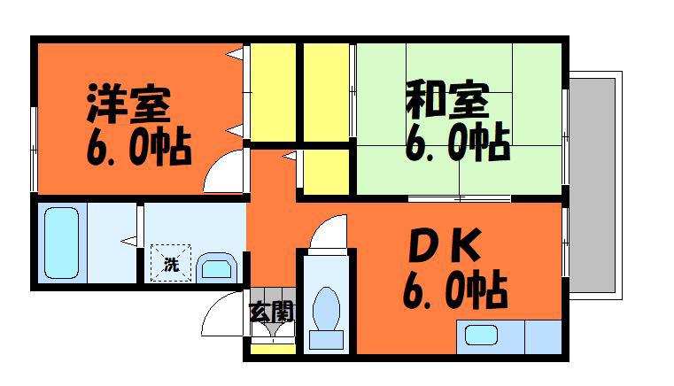 FX寿 B(2DK/2階)の間取り写真