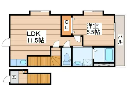 サクセス黒松(1LDK/2階)の間取り写真