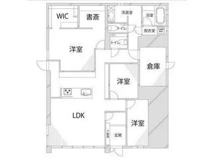 Mビル(3LDK/1階)の間取り写真