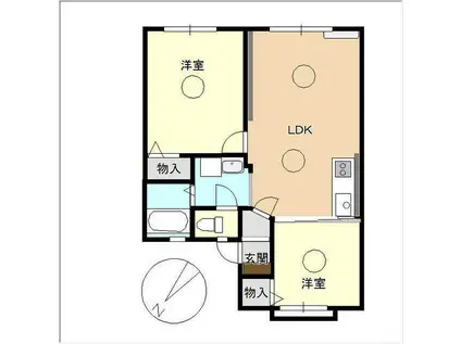 ハイツスカイ(2LDK/1階)の間取り写真