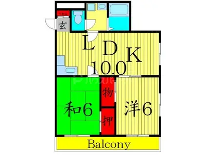 リバーサイドホシノ(2LDK/2階)の間取り写真