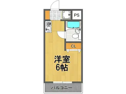 シャトーライフ弘明寺(ワンルーム/2階)の間取り写真