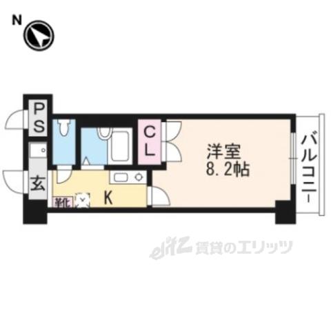 クレスト草津(1K/9階)の間取り写真