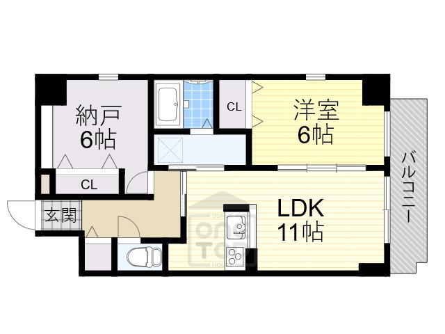 スローハス コート(1SLDK/1階)の間取り写真