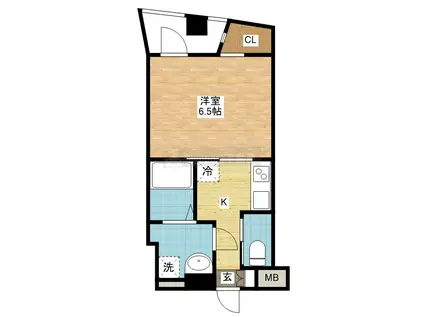 RE BIRTH道の尾(1K/3階)の間取り写真