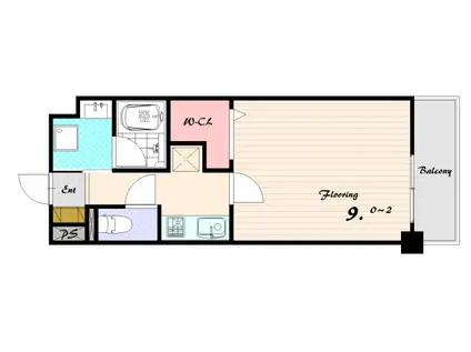 アウルムグランデ(1K/2階)の間取り写真