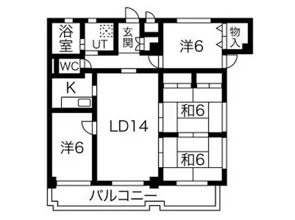 メゾン丸山(4LDK/4階)の間取り写真