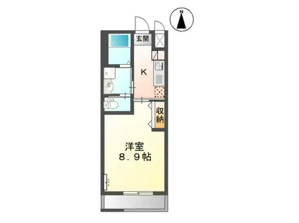 カレラ渡橋(1K/1階)の間取り写真