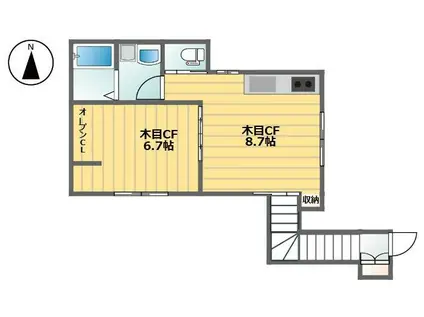 笹塚1丁目アパートM(1LDK/2階)の間取り写真