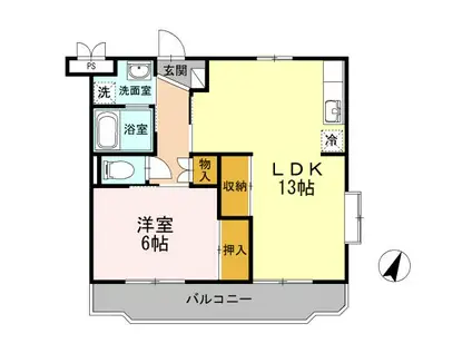 エクレール・ユウ(1LDK/3階)の間取り写真