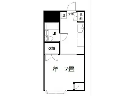 100エフ六本木(1K/2階)の間取り写真