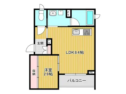 エスト ヴィレ ナカノ(1LDK/2階)の間取り写真