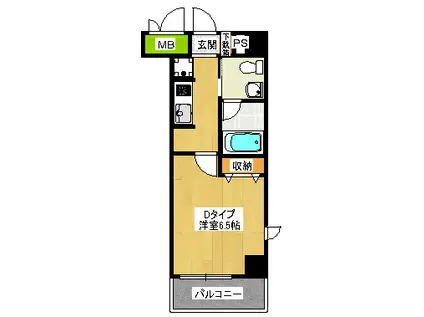 東京メトロ丸ノ内線 茗荷谷駅 徒歩5分 7階建 築19年(1K/4階)の間取り写真