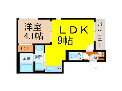 ル プティ プランス(1LDK/1階)の間取り写真