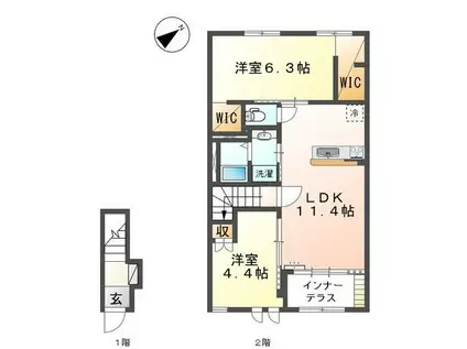ビオレッタ(2LDK/2階)の間取り写真