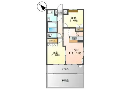 メゾンエクセル(2LDK/1階)の間取り写真
