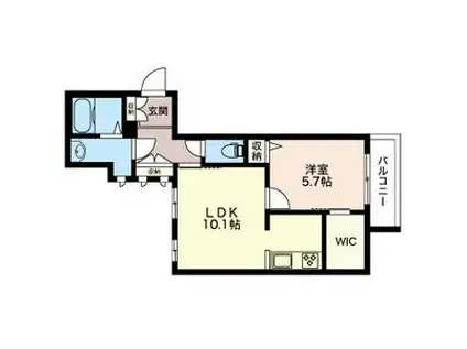 シャトレーヌツカサフルール(1LDK/2階)の間取り写真