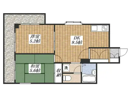 シャトレ―昭島(2DK/2階)の間取り写真