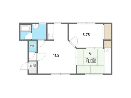 Kハイム星置(2LDK/2階)の間取り写真