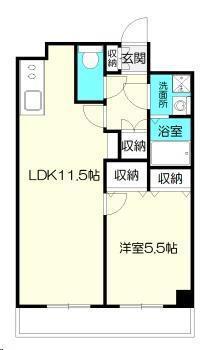 グラシアス(1LDK/3階)の間取り写真
