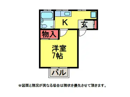 コーポ林8(1K/2階)の間取り写真