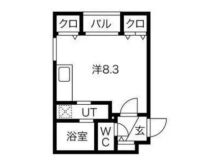 オッペンハイムN15(ワンルーム/4階)の間取り写真