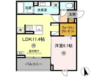 CAPITAL.I姫路(1LDK/9階)の間取り写真
