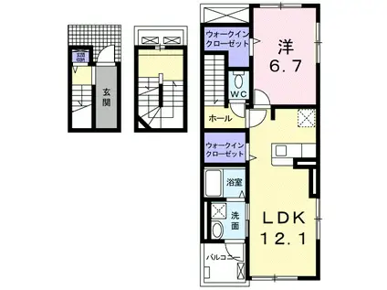 スペース・ウィークス(1LDK/3階)の間取り写真