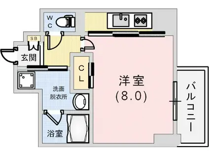 ラナップスクエア湊川公園(1K/6階)の間取り写真