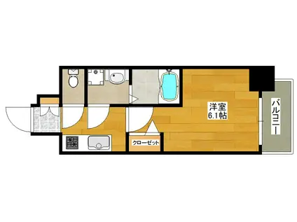 エスリード江坂セントラム(1K/12階)の間取り写真