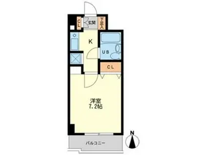 デイム橋本(1K/2階)の間取り写真