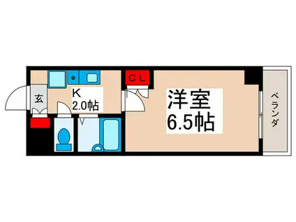 LASANTE浦安(1K/4階)の間取り写真