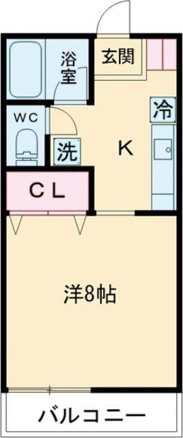カンパーニュ(1K/3階)の間取り写真