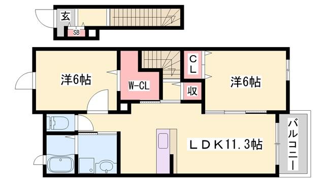 PRIMASTELLA(2LDK/2階)の間取り写真