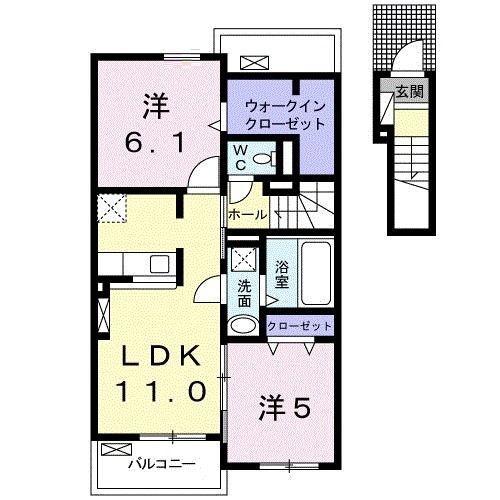 ブリッサ1(2LDK/2階)の間取り写真