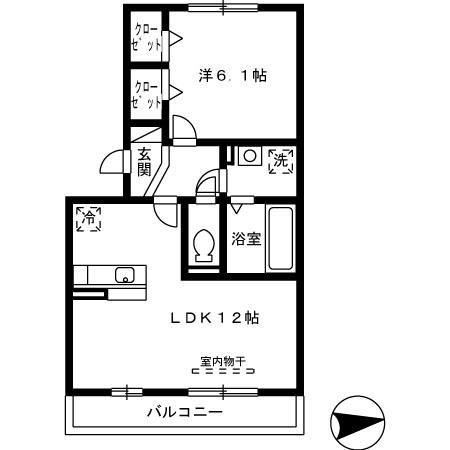ピソラフィネ(1LDK/3階)の間取り写真