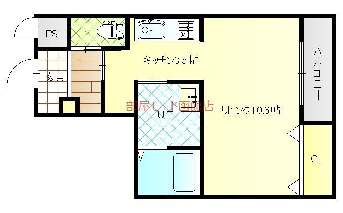 ベリスト(ワンルーム/3階)の間取り写真